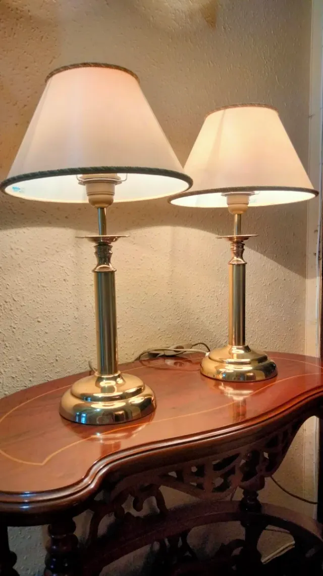 Spettacolari lampade colonna romana in ottone bronzo vintage