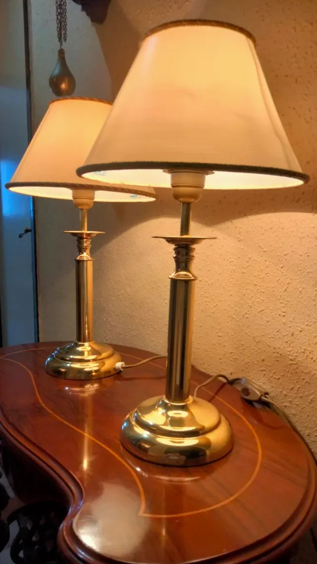 Spettacolari lampade colonna romana in ottone bronzo vintage