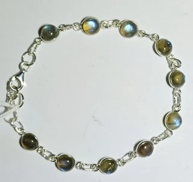 Pulsera Plata con Piedras Labradorita