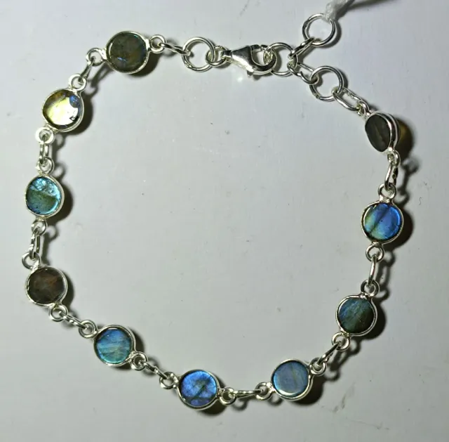 Pulsera Plata con Piedras Labradorita