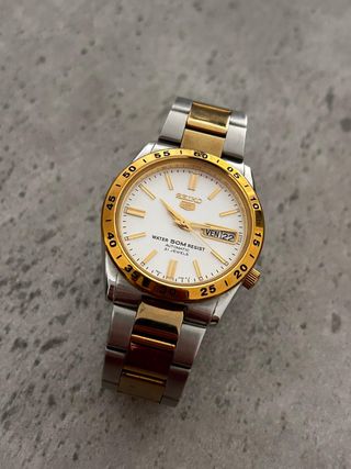 Seiko 5 SNKE041K1 Reloj Automático Dorado Blanco