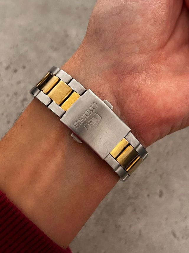 Seiko 5 SNKE041K1 Reloj Automático Dorado Blanco