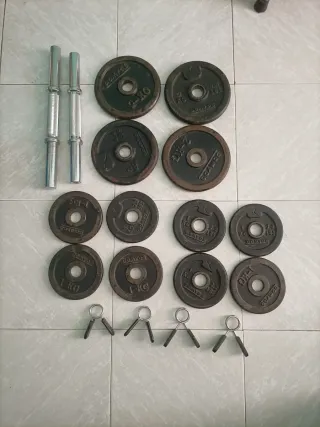 Pesas y barras de gimnasio. No envío . Precio fijo