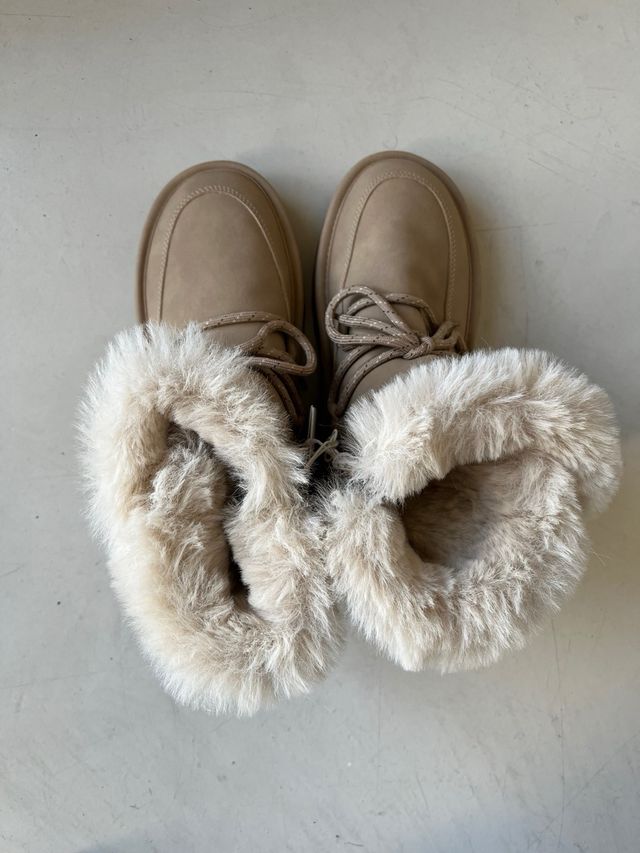 Botines Zara forro pelo beige