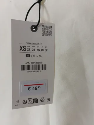 NUEVO CON ETIQUETAS Vestido Zara Beige Talla XS