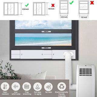 Extractor aire, cinta alum., tubo, placa ventana.
