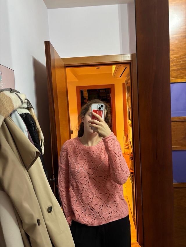 Jersey fino punto rosa