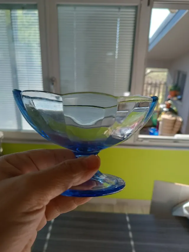 Set 6 Coppette Dessert Vetro Blu