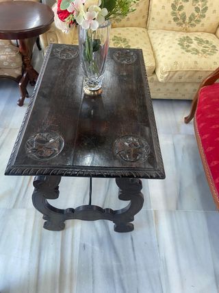 MESA AUXILIAR MADERA ANTIGUA VINTAGE