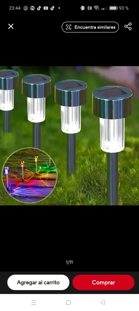 10 Luzes Solares LED Decorativas Multicolor