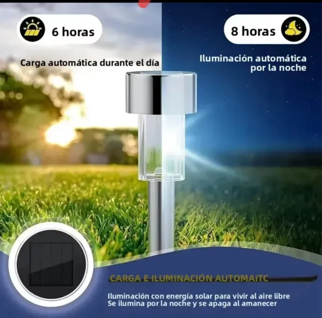 10 Luzes Solares LED Decorativas Multicolor