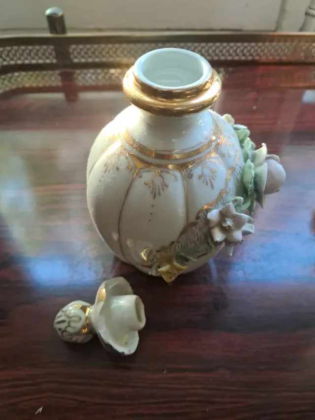 Juego tocador vintage 3 piezas porcelana