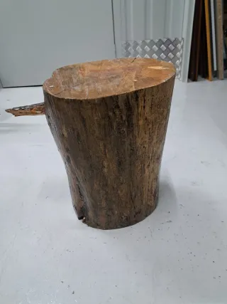 Tocón de madera barnizado