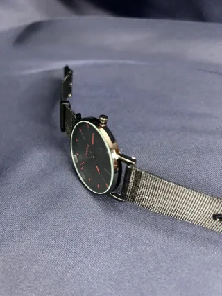 Orologio Geneva Quarzo Maglia Metallica Nero