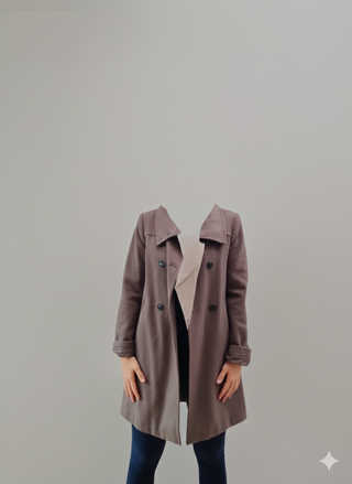 Chaqueta Benetton paño gris y beige