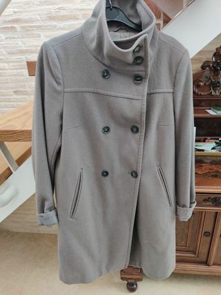 Chaqueta Benetton paño gris y beige