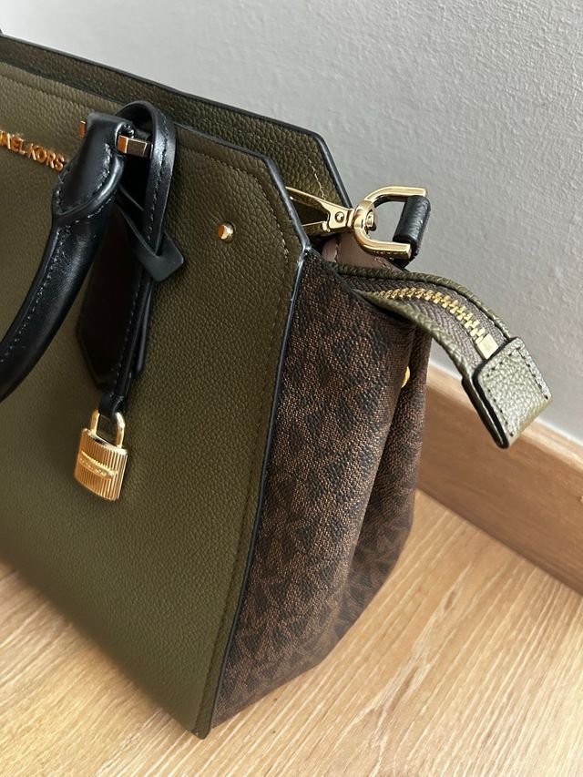 Bolso Michael Kors piel verde y marrón