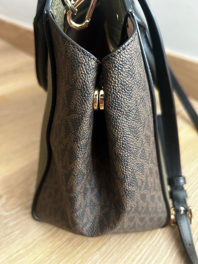 Bolso Michael Kors piel verde y marrón