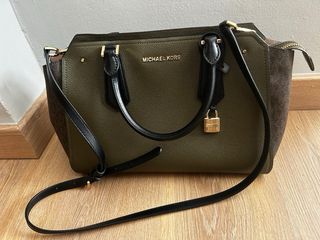 Bolso Michael Kors piel verde y marrón