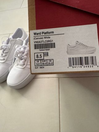 Vans Ward Platform Mujer T39 Blancas