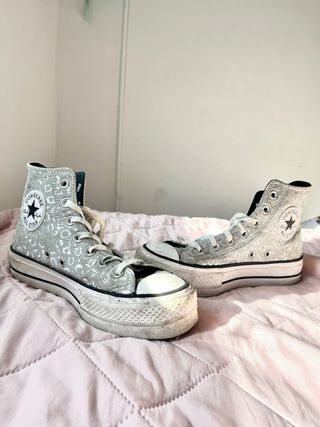 Converse Plataforma Lentejuelas Plata