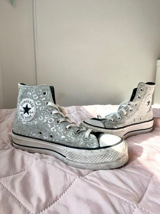Converse Plataforma Lentejuelas Plata