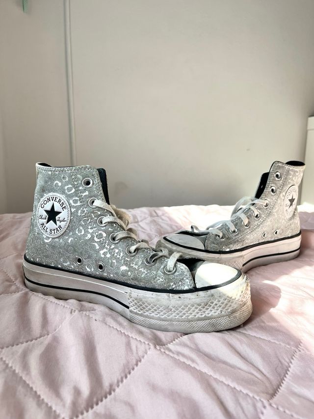 Converse Plataforma Lentejuelas Plata