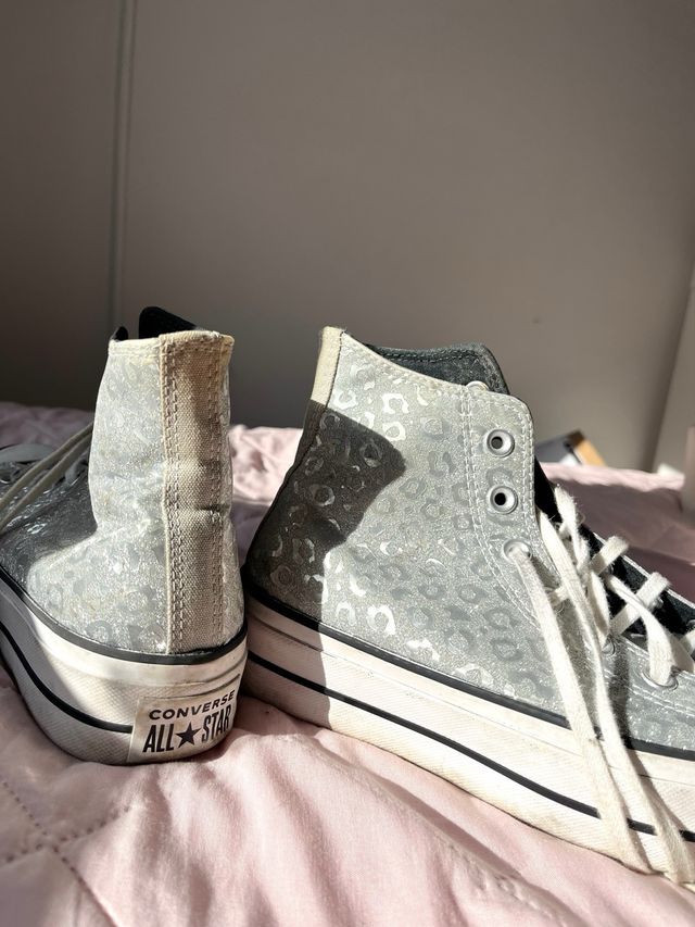 Converse Plataforma Lentejuelas Plata