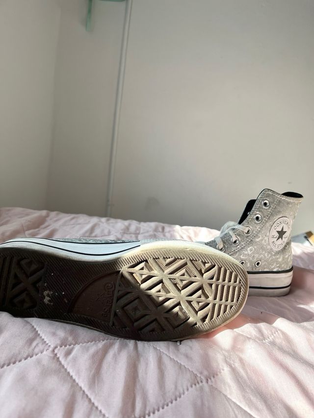 Converse Plataforma Lentejuelas Plata