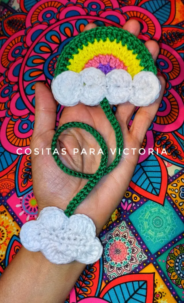 Regalo Navidad: Marcapáginas crochet arcoíris