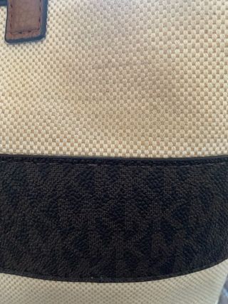 Bolso Michael Kors Rayas Beige/Marrón. 48 cm x 28