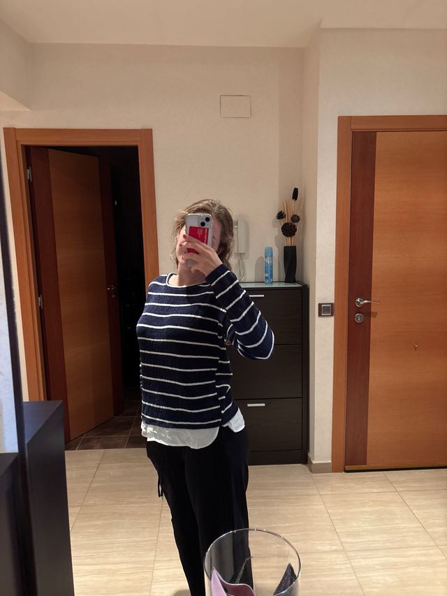 Jersey suave de rayas azul y blanco