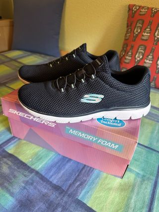 Skechers Talla 40 Mujer Azul Marino.