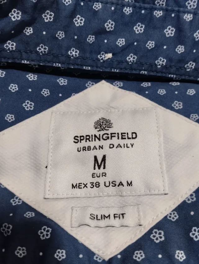 Camisa azul estampada M