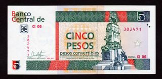 Cuba 5 Pesos Convertibles 2017 UNC