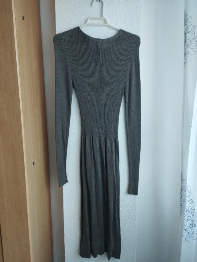 Vestido Mango de angora color visón talla S