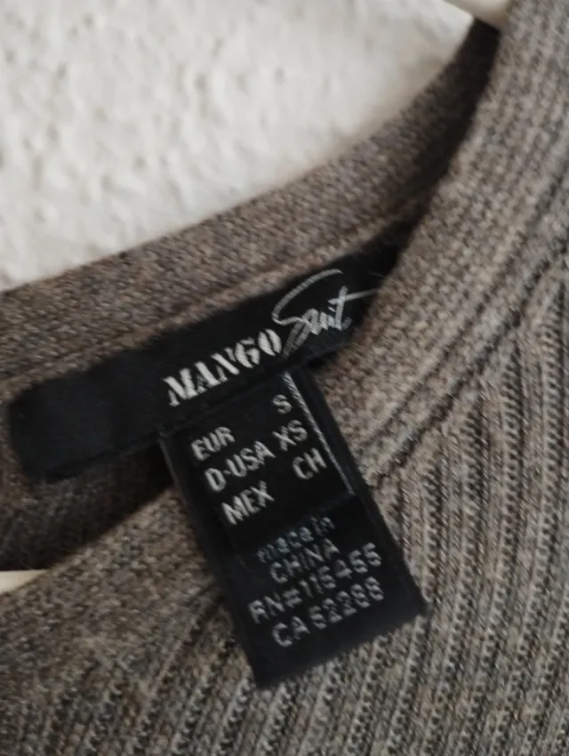 Vestido Mango de angora color visón talla S