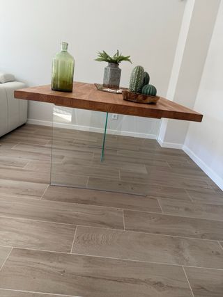 Nueva Mesa Comedor Madera y Cristal 6 comensales