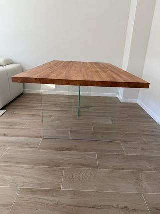 Nueva Mesa Comedor Madera y Cristal 6 comensales