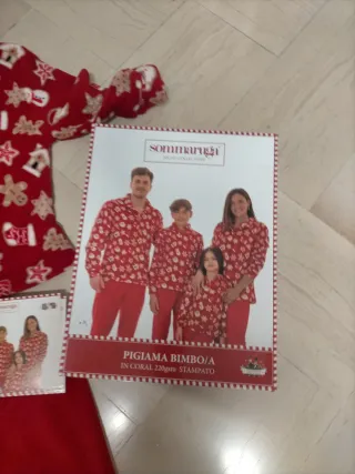 Pigiama bimbo coral morbido rosso