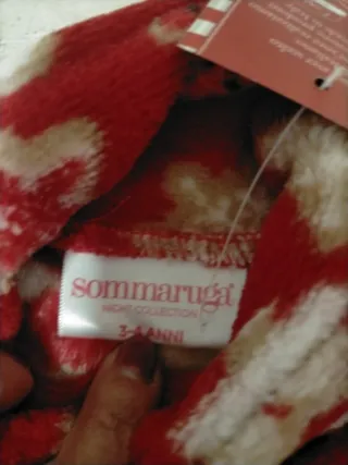 Pigiama bimbo coral morbido rosso