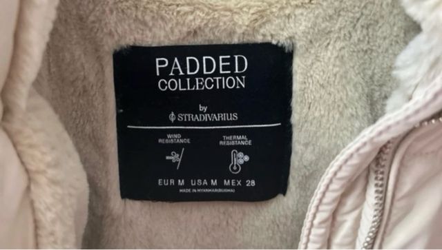 Cazadora acolchada Stradivarius beige T. M