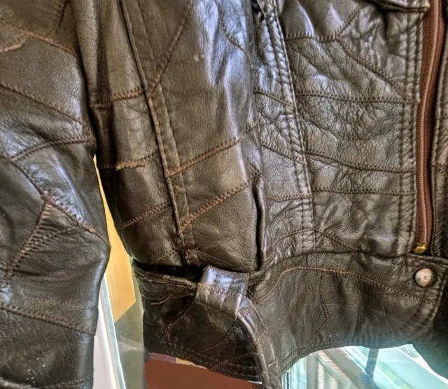 Chaqueta vintage italiana 80s patchwork con flecos