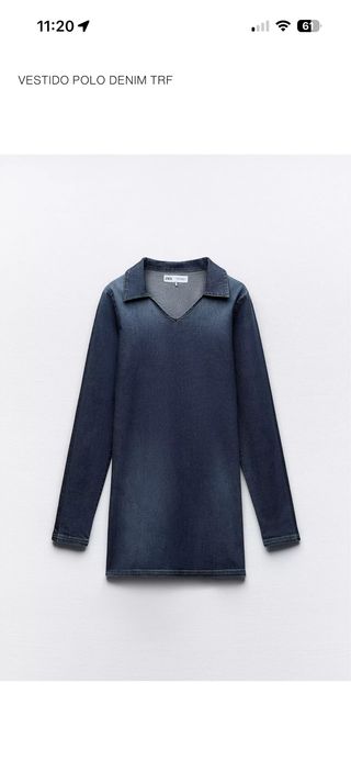 Vestido Polo Denim Zara Azul