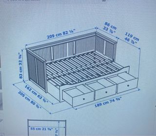 Diván con 3 cajones y dos colchones