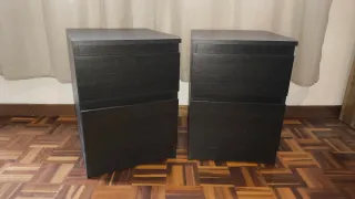 2 Comodini MALM Ikea Neri