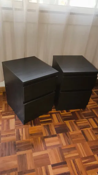 2 Comodini MALM Ikea Neri