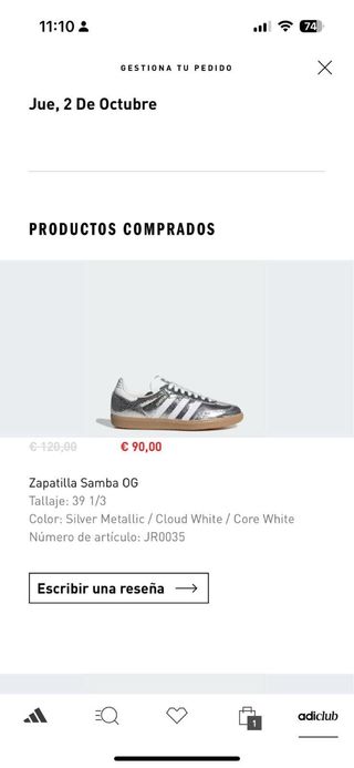 Zapatillas Adidas Samba Plata