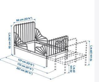 Cama extensible Ikea Nimmen Acero Blanco Hueso