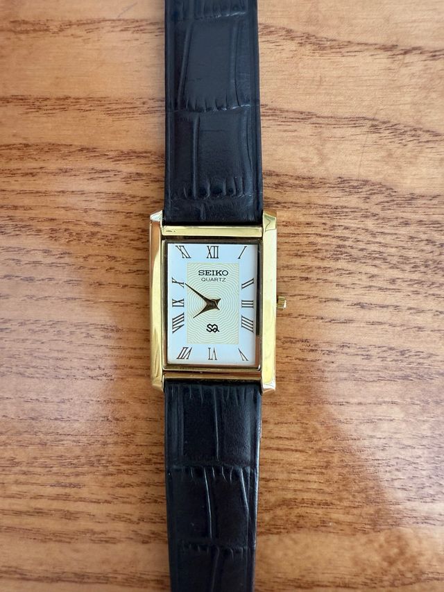 Orologio Seiko Tank Vintage Oro Marrone